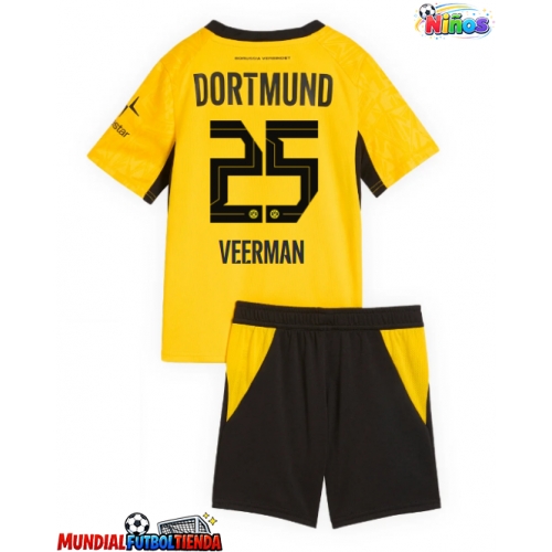 Camiseta Borussia Dortmund Joey Veerman #25 Primera Equipación Replica 2026-27 para niños mangas cortas (+ Pantalones cortos)